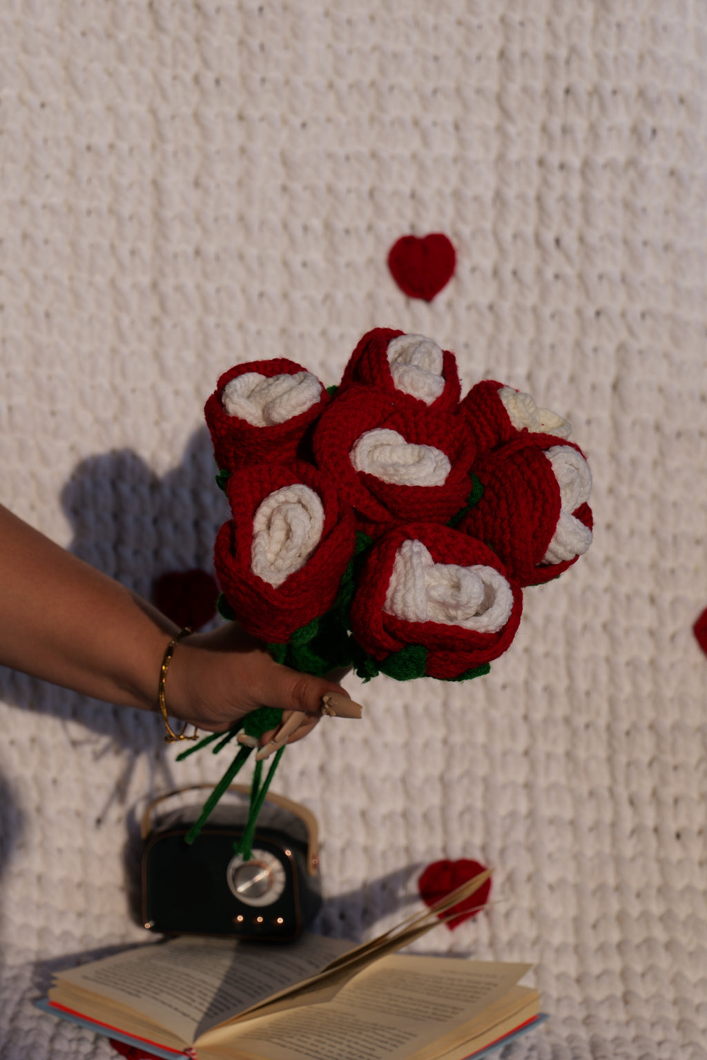 Crimson Snow - Red n White Rose