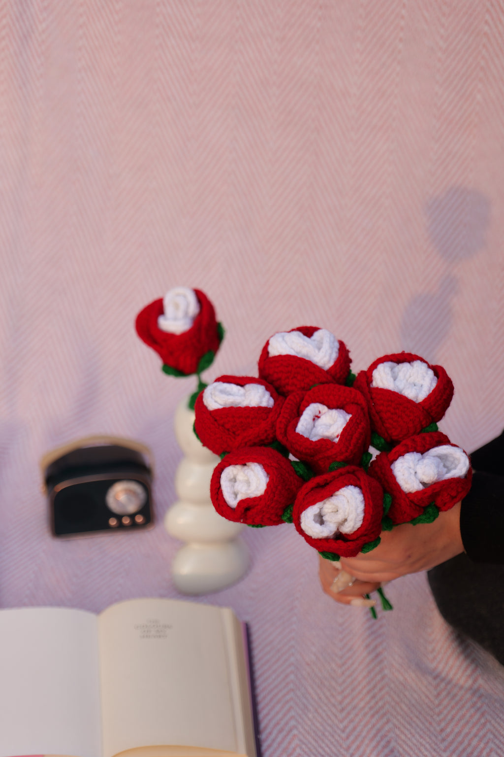 Crimson Snow - Red n White Rose