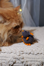 Catnip Mouse Toy – Handmade Crochet Mouse with Fur Tail