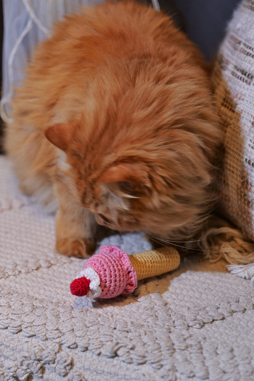Catnip Ice Cream Toy – Crochet Ice cream Cone