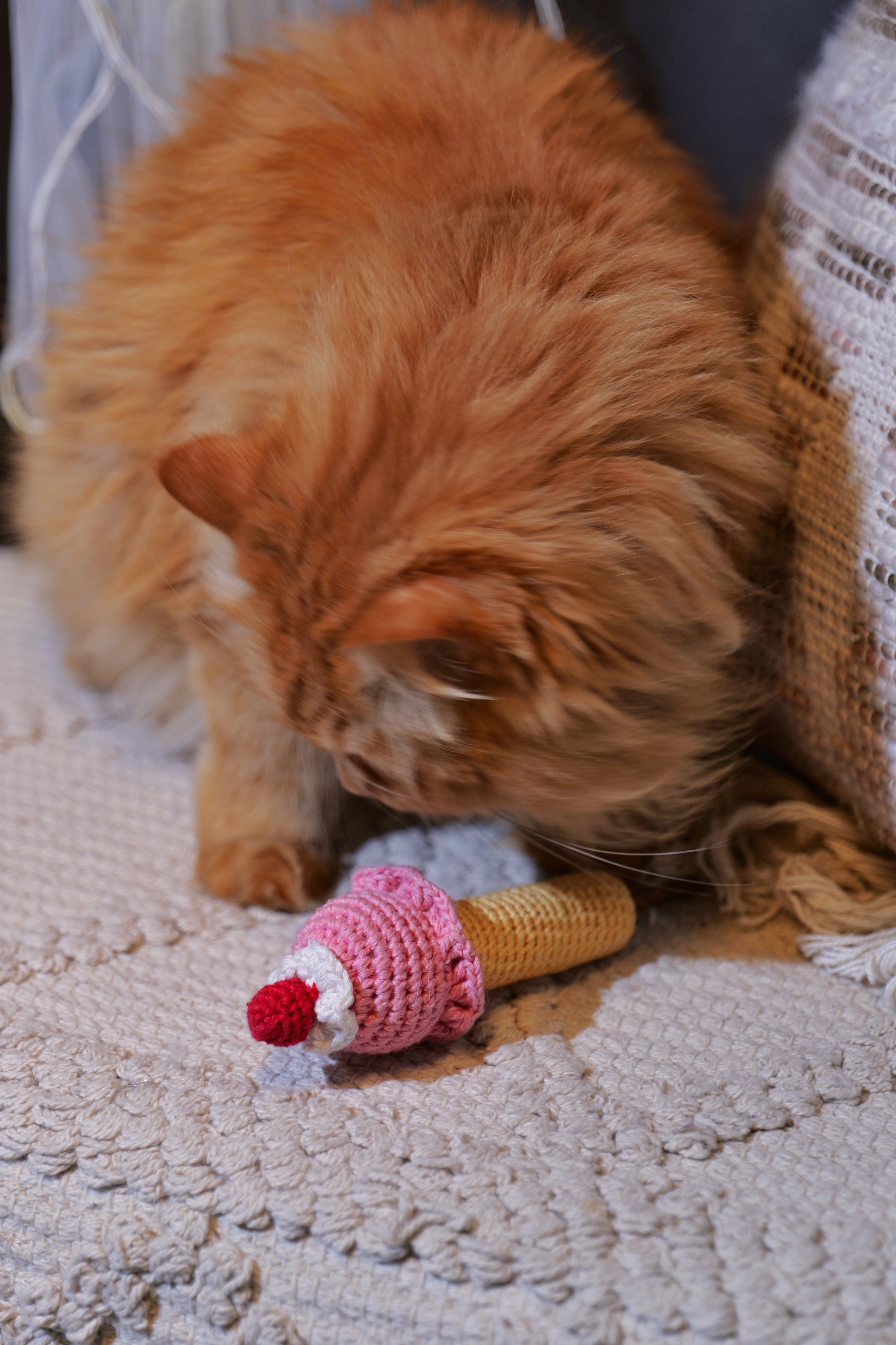 Catnip Ice Cream Toy – Crochet Ice cream Cone