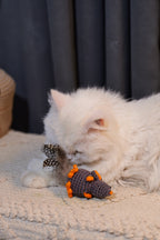 Catnip Mouse Toy – Handmade Crochet Mouse with Fur Tail