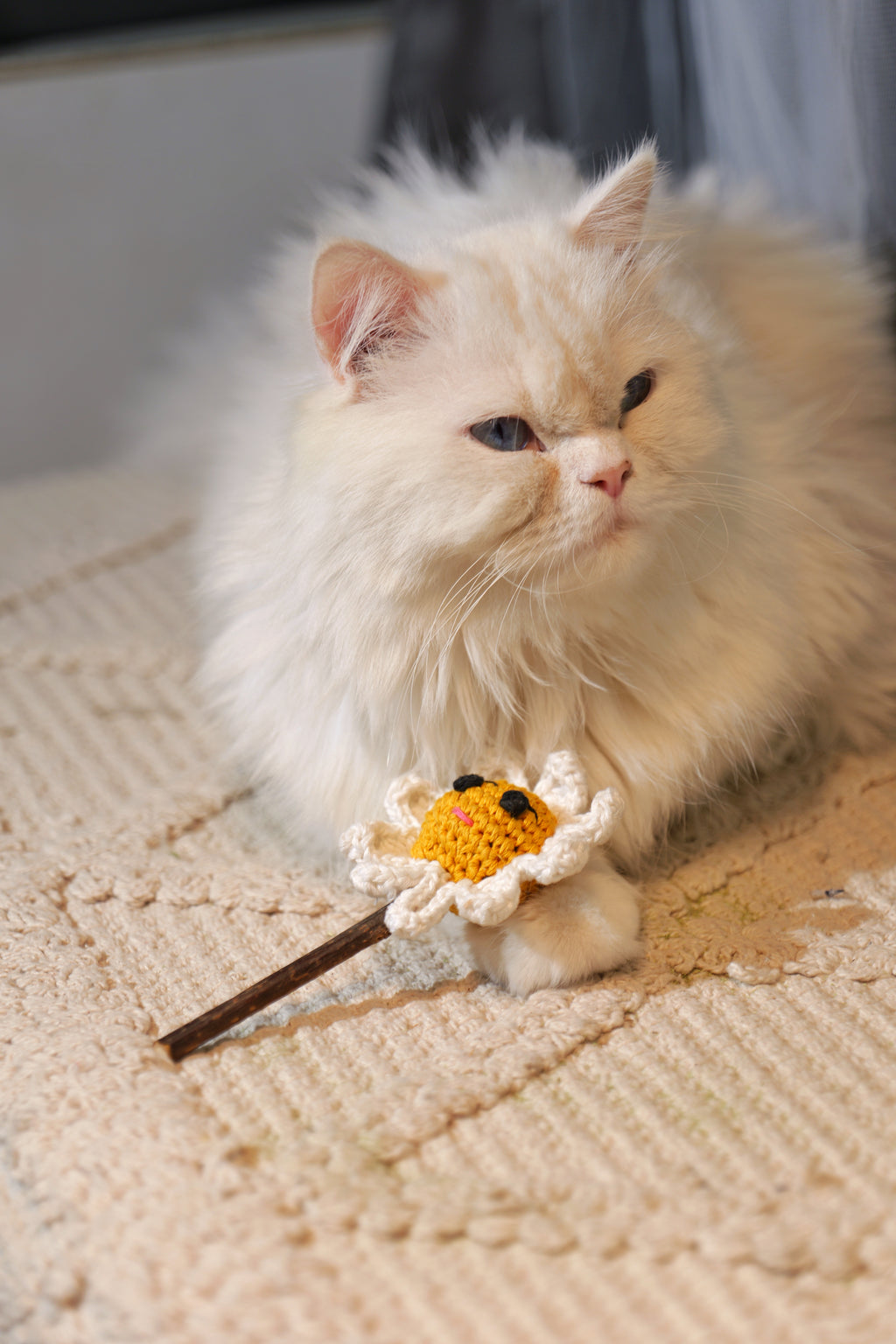 Catnip Flower Toy – Crochet Daisy for Cats
