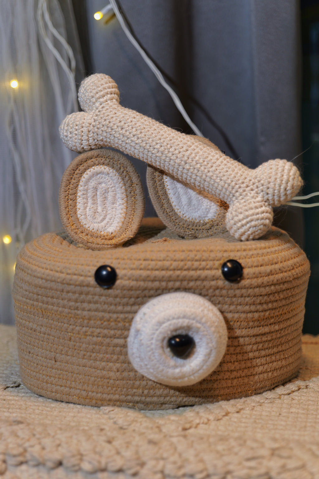 Crochet Bone Toy – Handmade Plush Bone for Pets