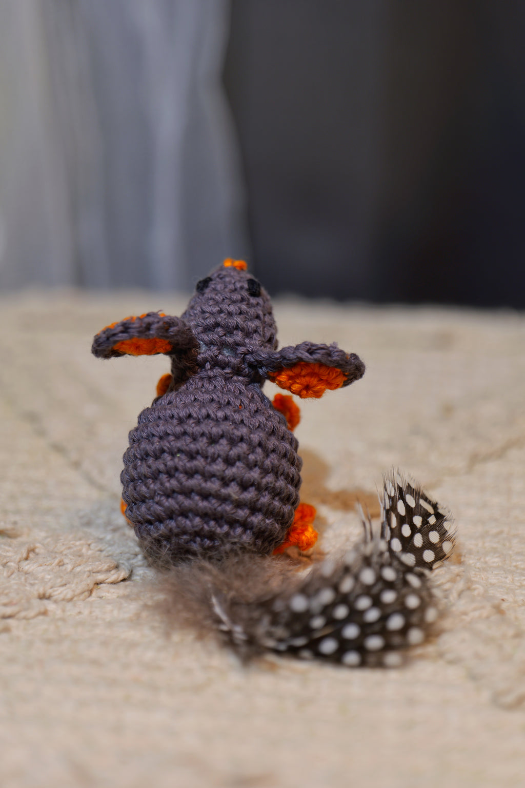 Catnip Mouse Toy – Handmade Crochet Mouse with Fur Tail