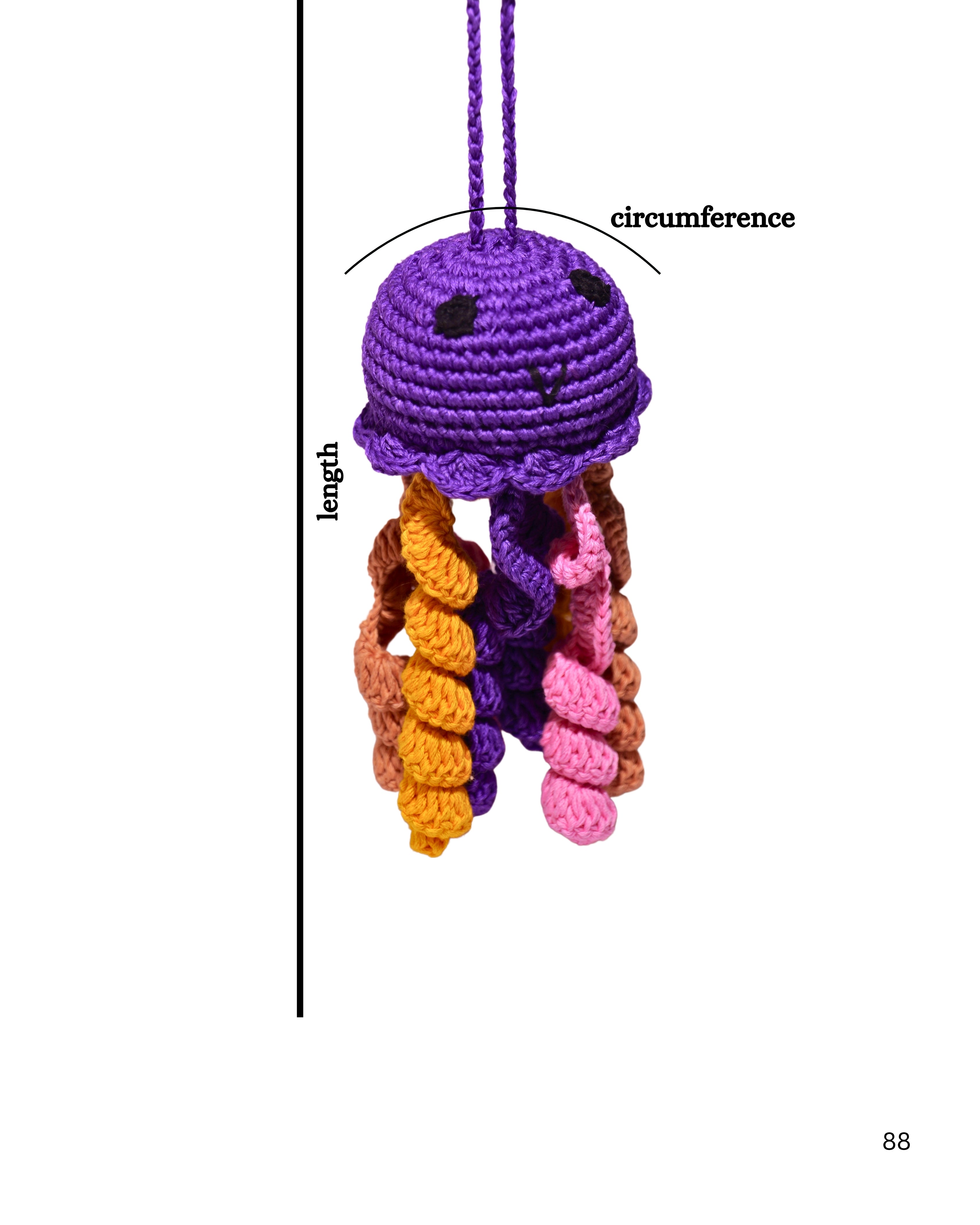 Crochet Jellyfish Toy – Soft Cat Toy & Hanging Car Charm